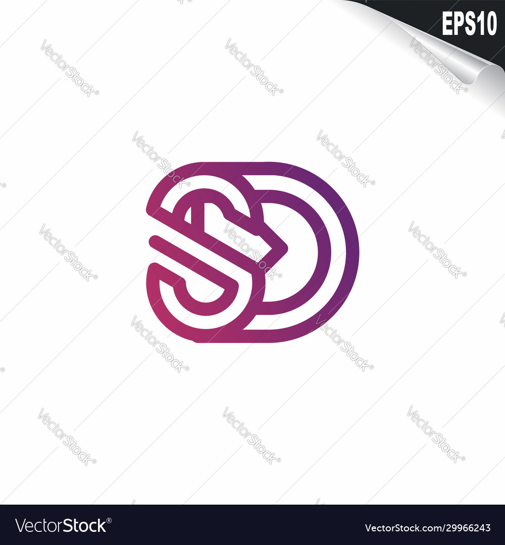 Initial sd logo monogram design template simple Vector Image Initial sd logo monogram design template simple