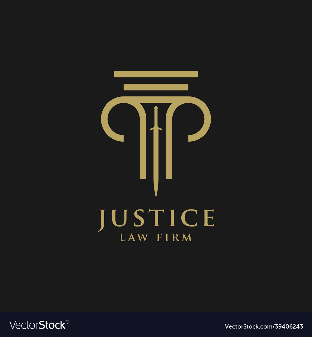 Lawyer logo design template linear style shield