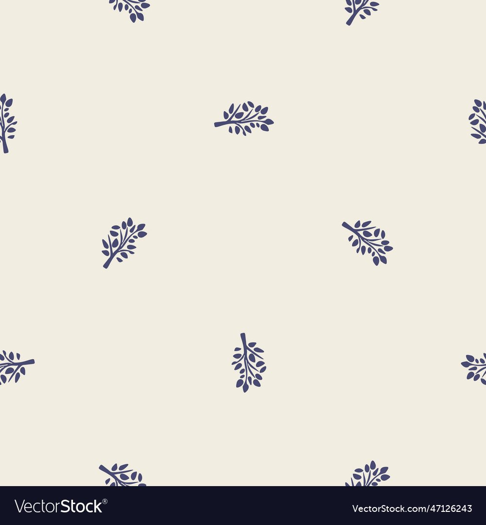 Masculine block print woodland tree pattern