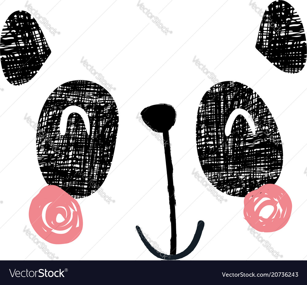 Panda face vector image Panda face