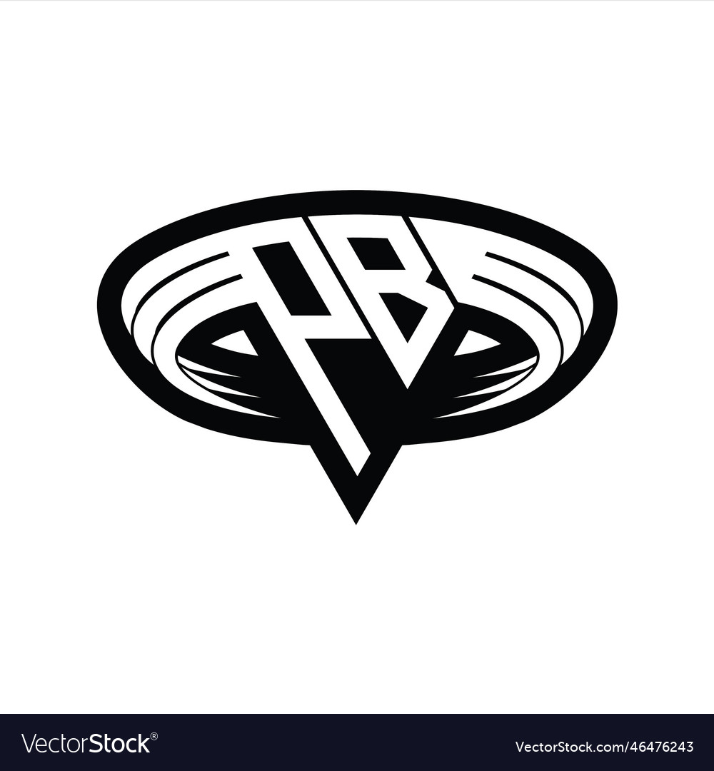 Pb logo monogram with triangle shape slice vector image Pb logo monogram with triangle shape slice