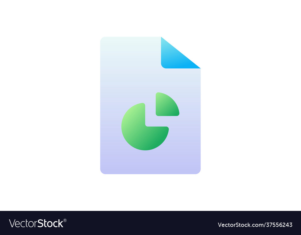 Pie chart report document single isolated icon vector image Pie chart report document single isolated icon