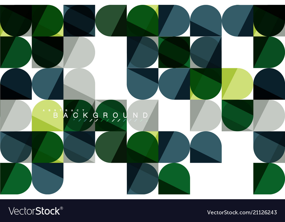 Round square geometric shapes on white tile Vector Image