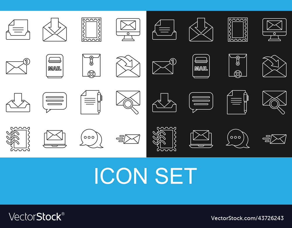 Set line express envelope vector image Set line express envelope
