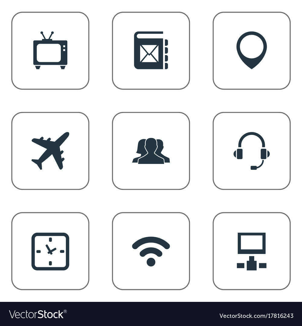 Set of simple network icons