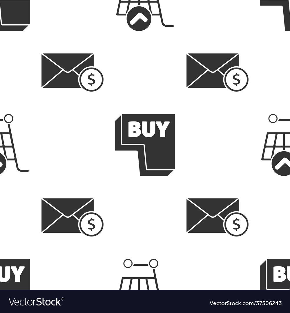 Set shopping cart with check mark buy button vector image Set shopping cart with check mark buy button