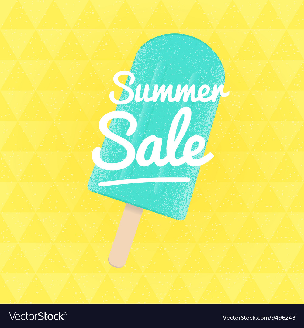 Summer sale triangular background with ice Vector Image