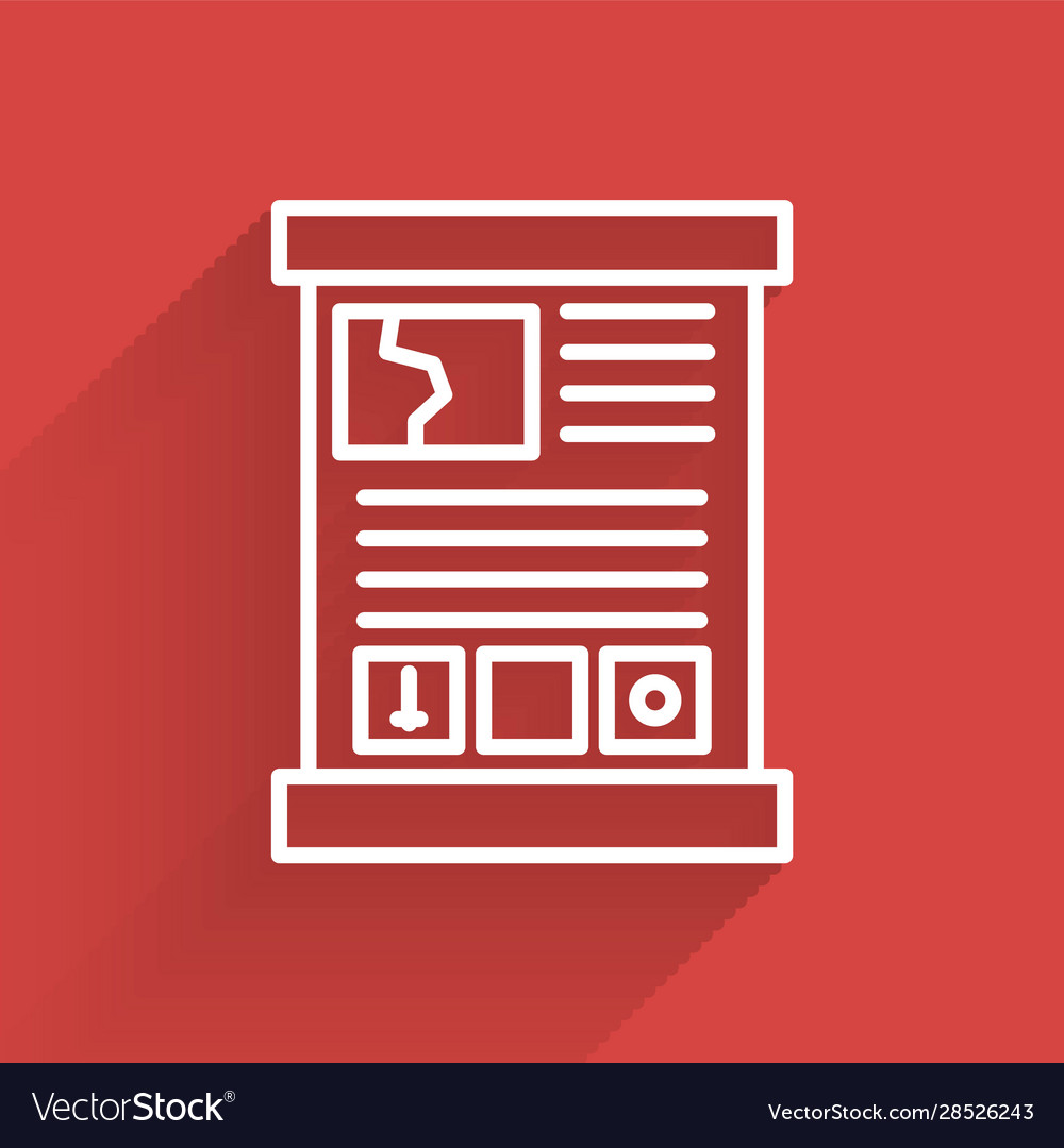 White line game guide icon isolated with long Vector Image White line game guide icon isolated with long