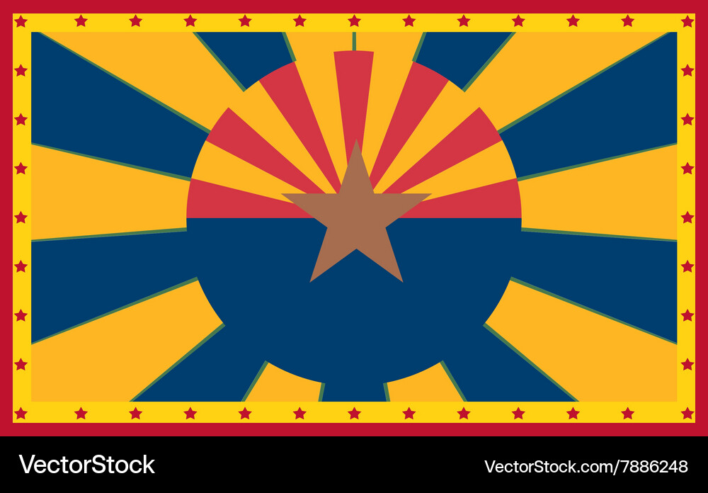 Arizona State Sun Rays Banner Royalty Free Vector Image
