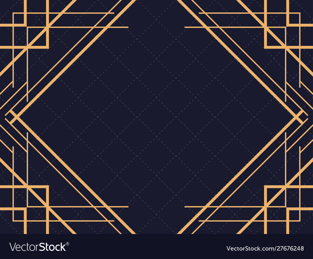 Art deco frame vintage linear border design Vector Image