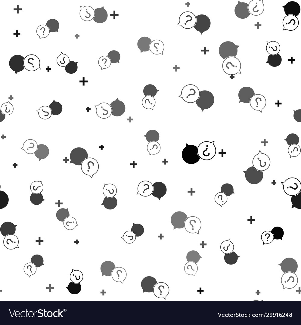 Black chat question icon isolated seamless pattern vector image Black chat question icon isolated seamless pattern
