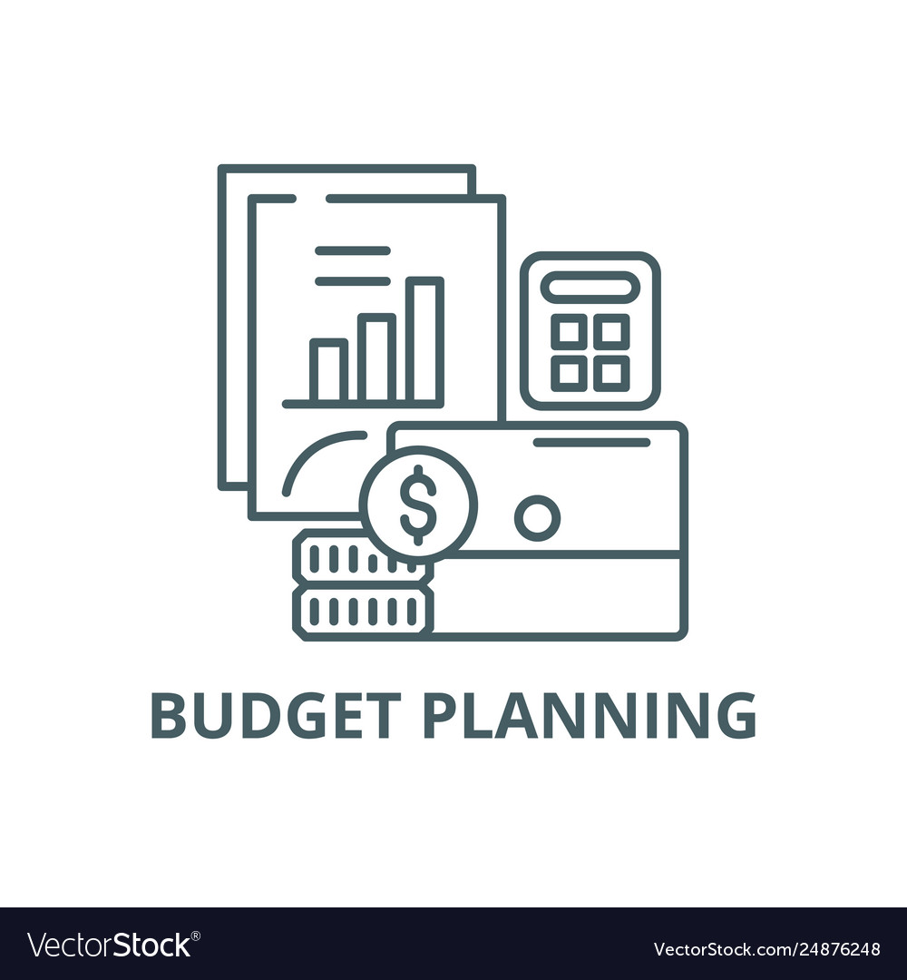 Budget planning line icon Royalty Free Vector Image