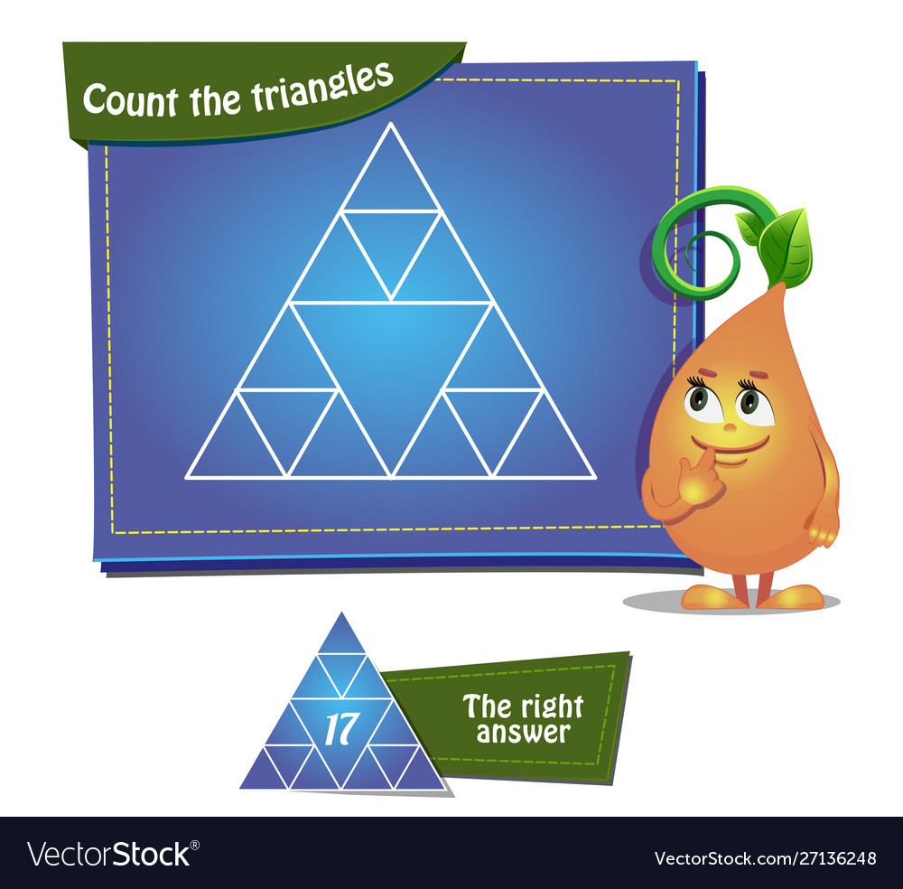 Count triangles 17 vector image Count triangles 17