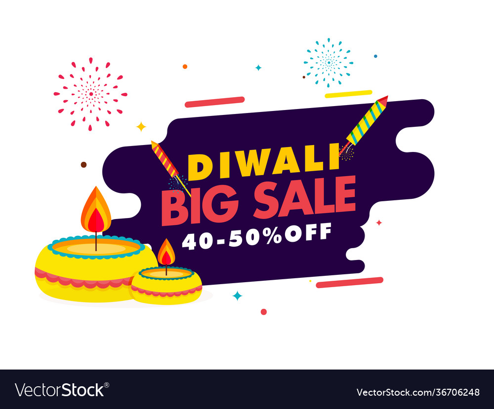 Diwali big sale poster design with 40-50 discount