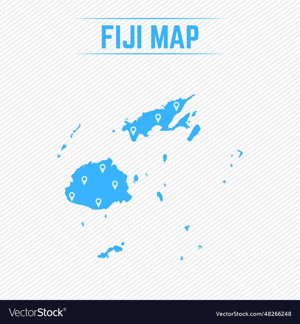 Fiji simple map with icons