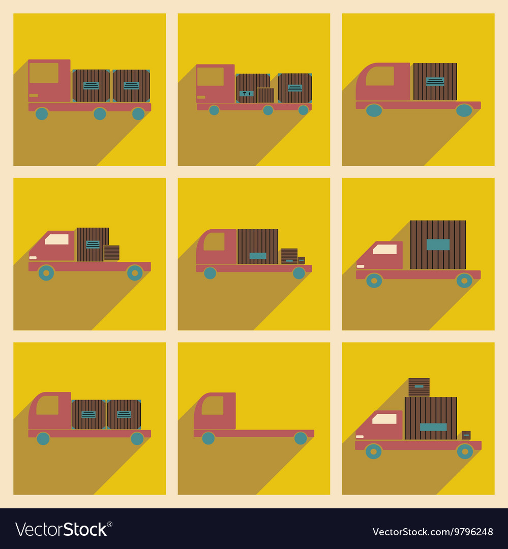 Flat with shadow concept and mobile application