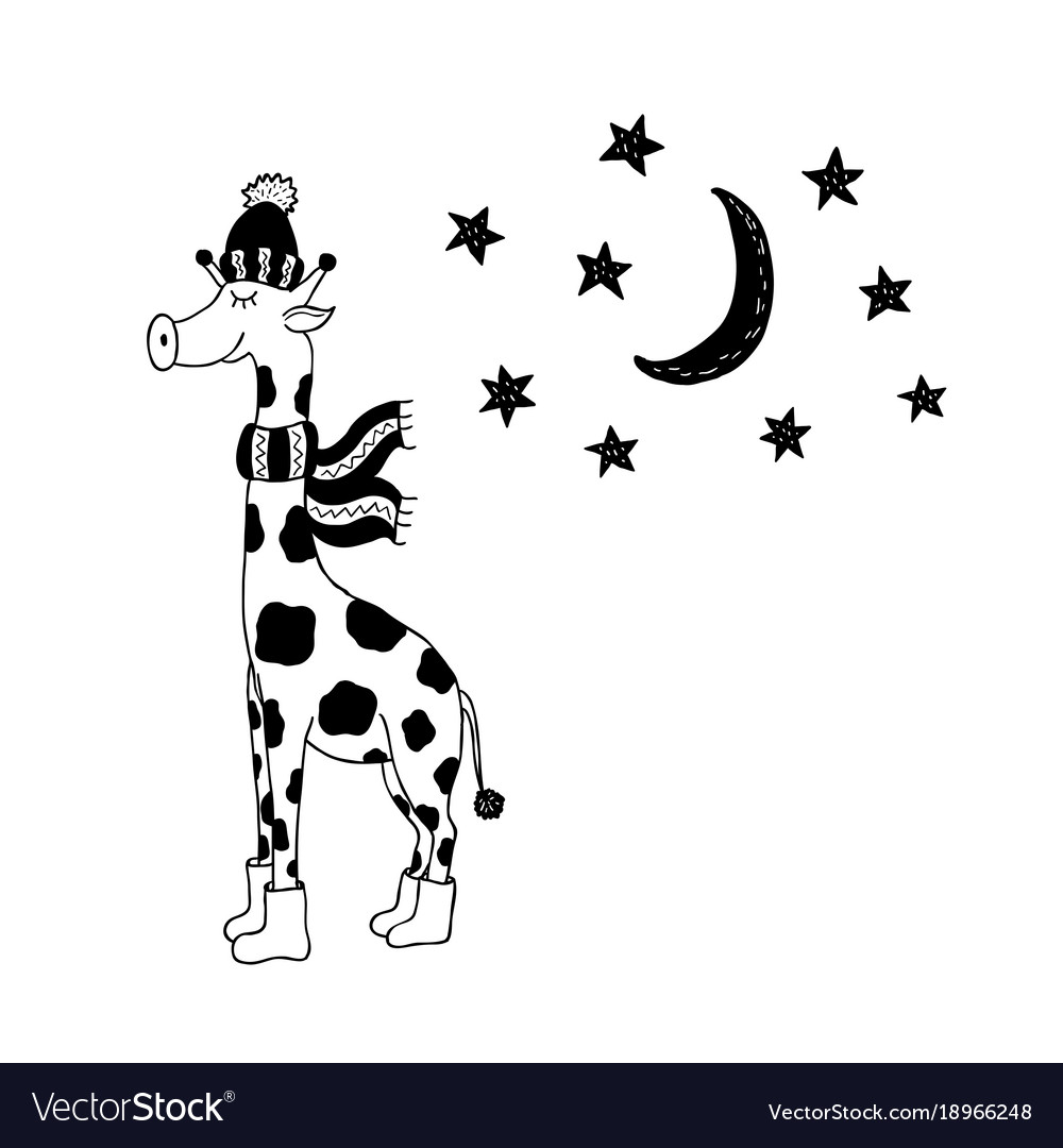 Funny Giraffe Nursery Art Minimalist Royalty Free Vector Funny Giraffe Nursery Art Minimalist