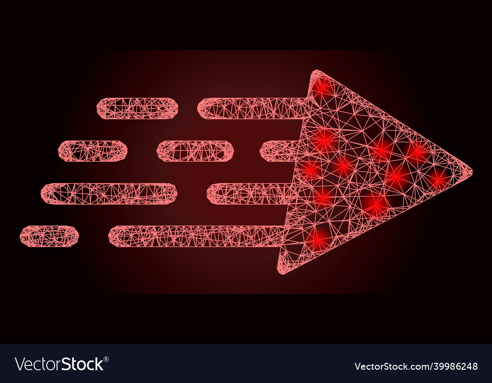 Glowing network mesh rush movement with glare