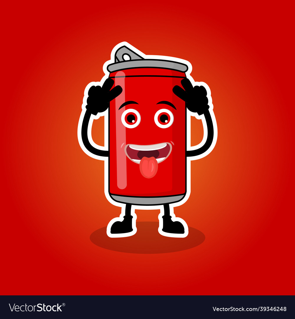 Graphic of cute fizzy mascot soft drinks design Vector Image