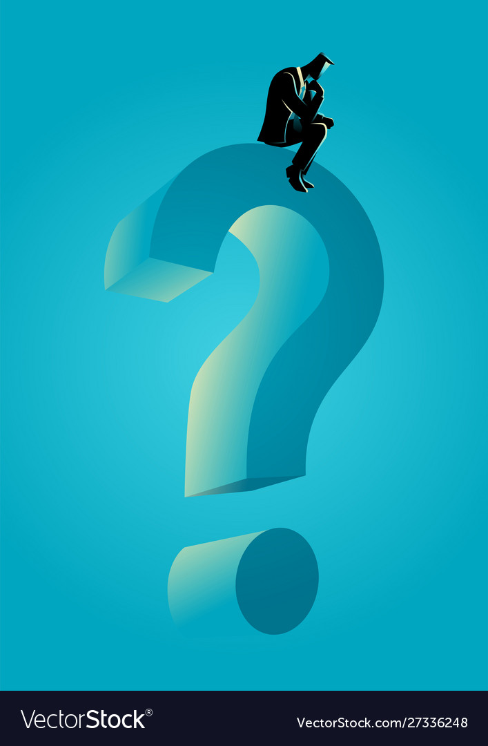 Man Contemplating a Question Mark