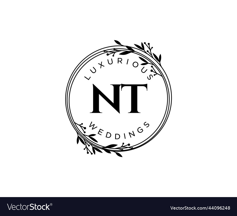 Nt initials letter wedding monogram logos