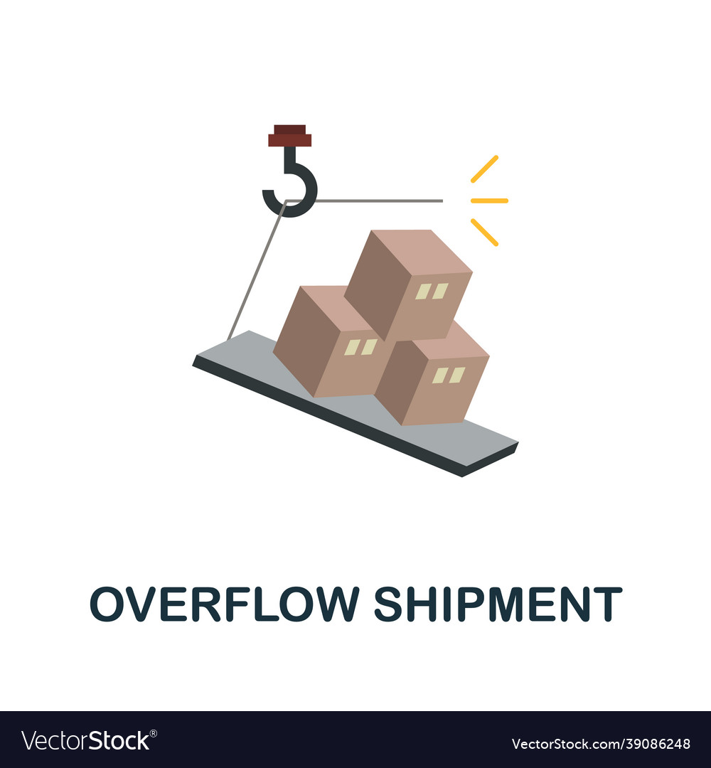Overflow shipment flat icon simple sign from