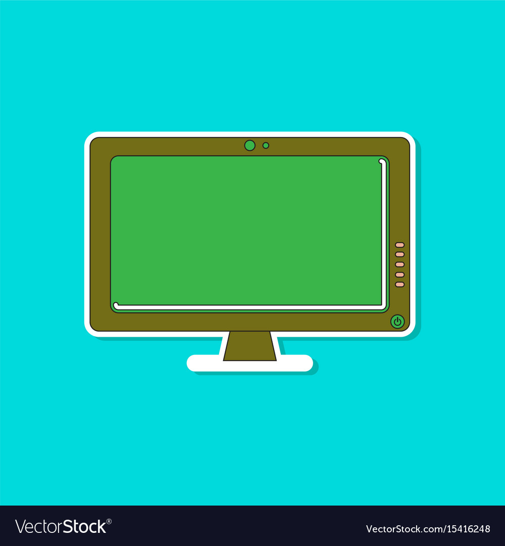 Paper sticker on background of computer monitor