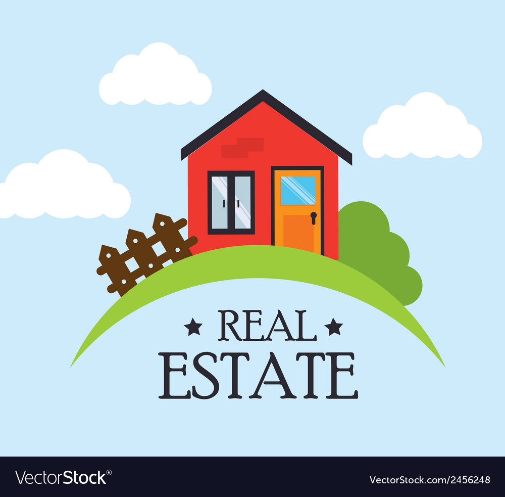 Real estate design over sky texture background