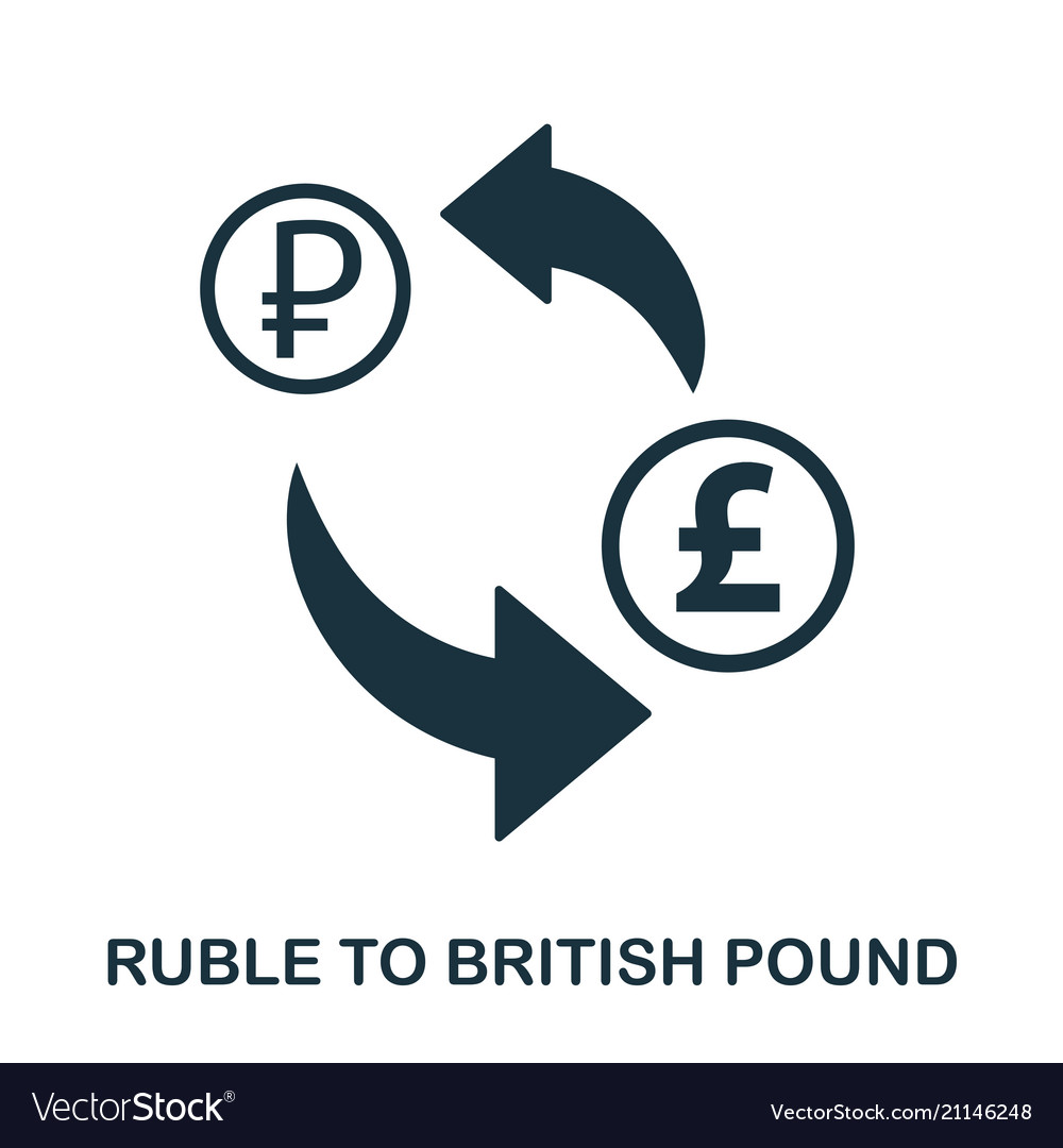 Ruble to british pound icon mobile app printing