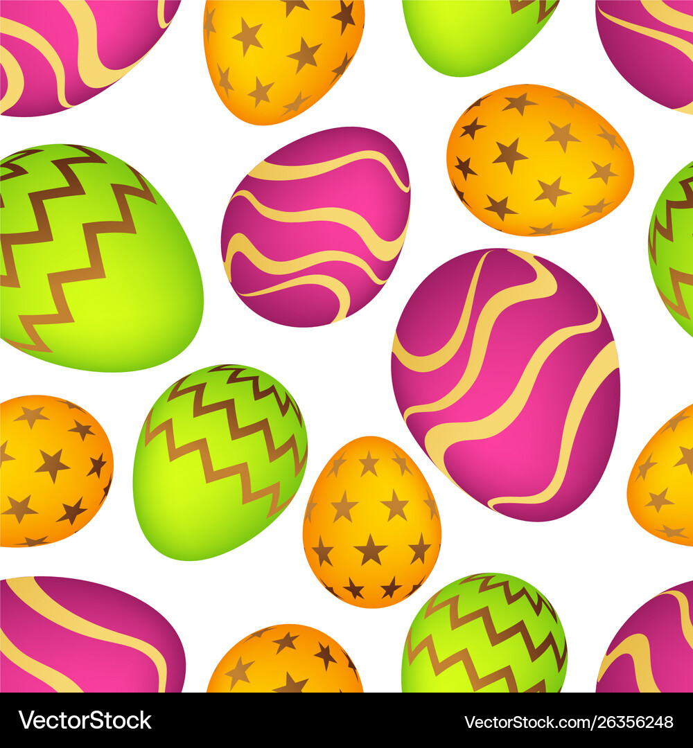 Seamless pattern with colorful easter eggs Vector Image