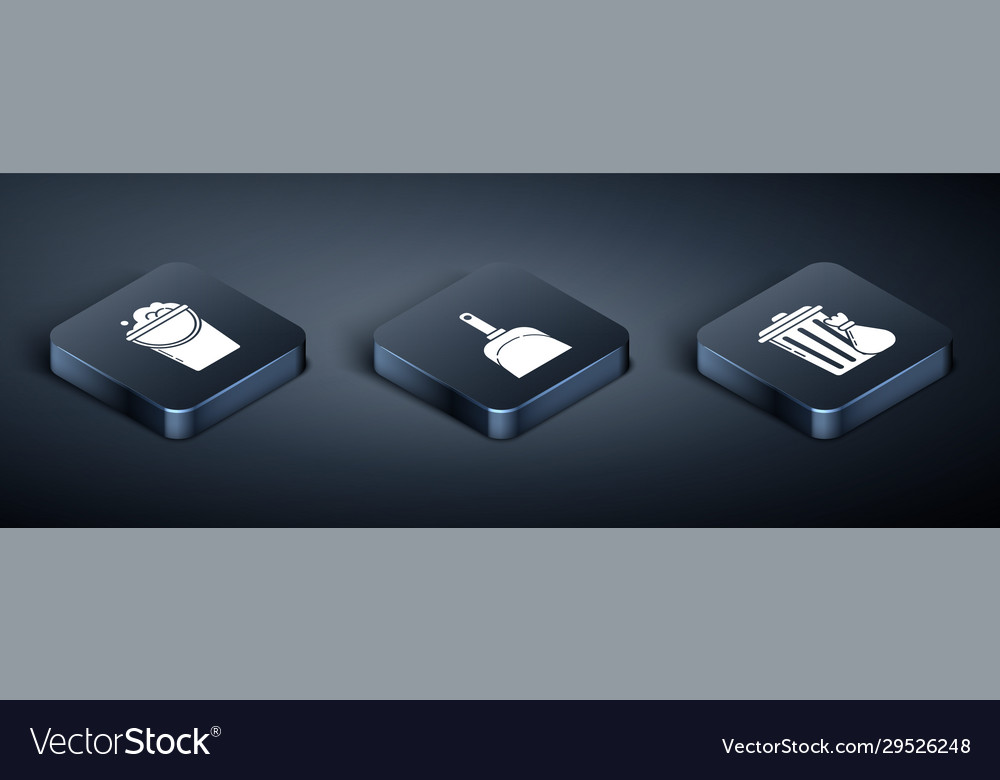 Set isometric bucket with foam and bubbles trash Vector Image Set isometric bucket with foam and bubbles trash