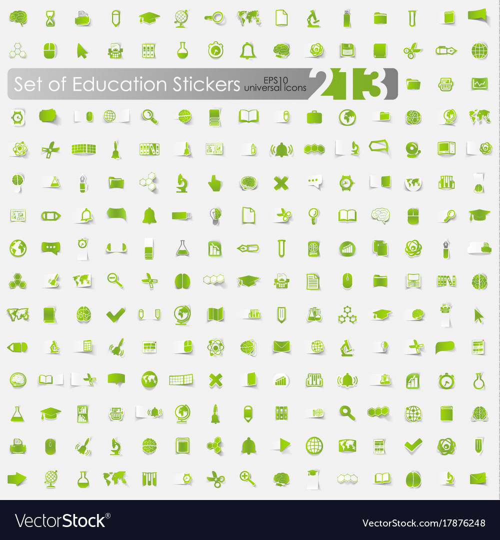Set of education stickers Royalty Free Vector Image