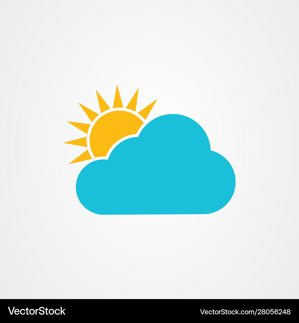 Sun and cloud icon Royalty Free Vector Image - VectorStock