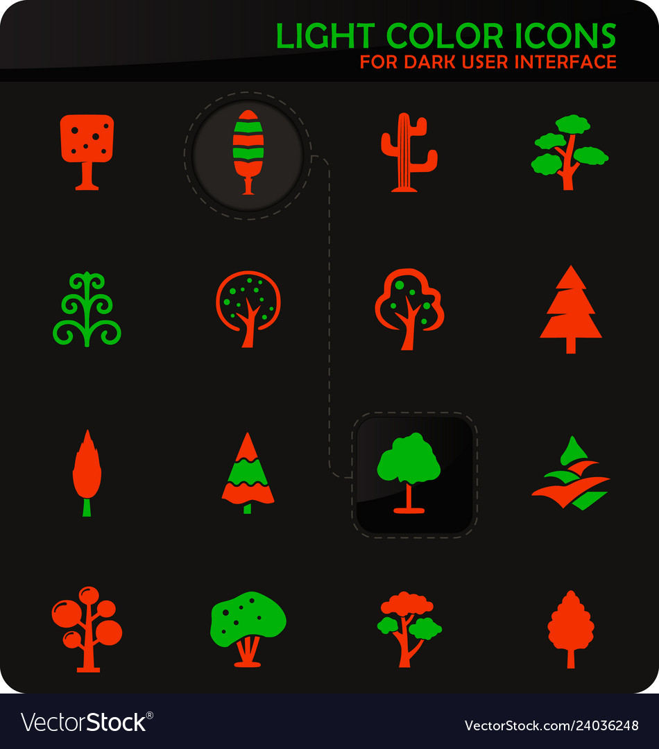 Tree icons set Vector Image Tree icons set