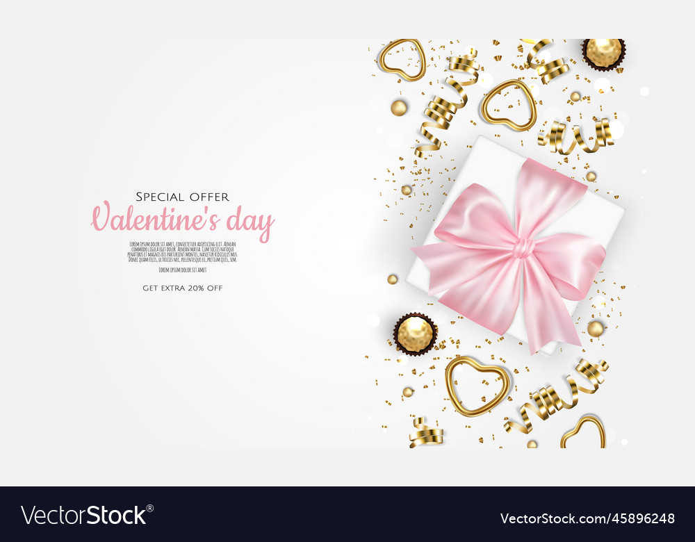 Valentine s day sale background with 3d heart