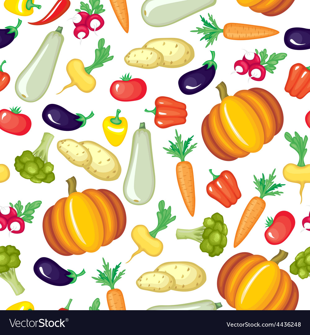 Vegetable color pattern Royalty Free Vector Image