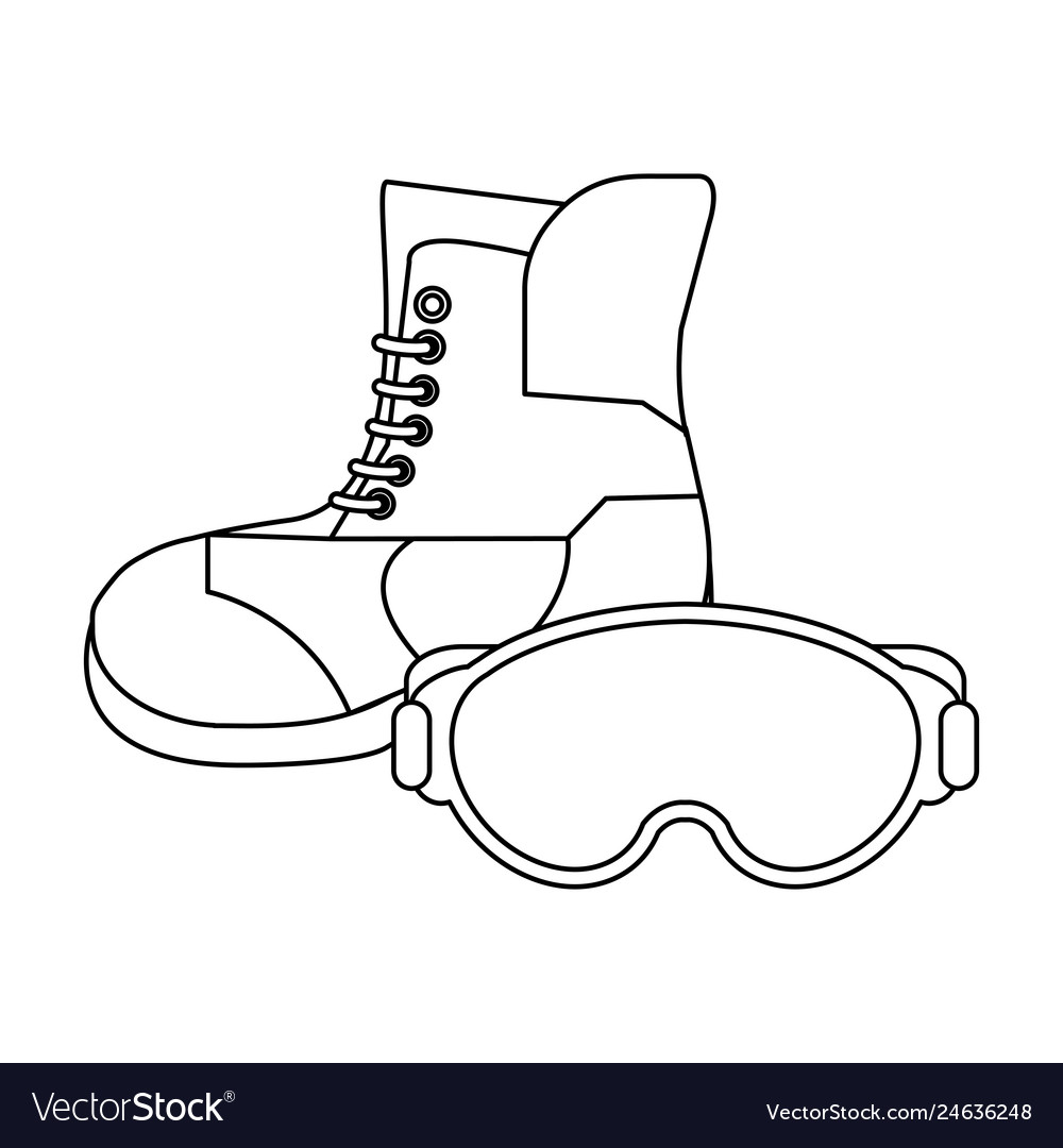 Winter boot and glasses black white