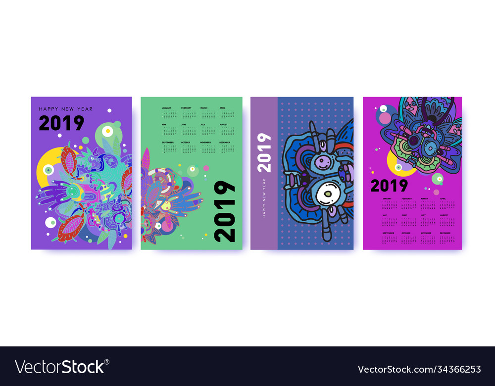 2021 calendar design template with ethnic Vector Image 2021 calendar design template with ethnic