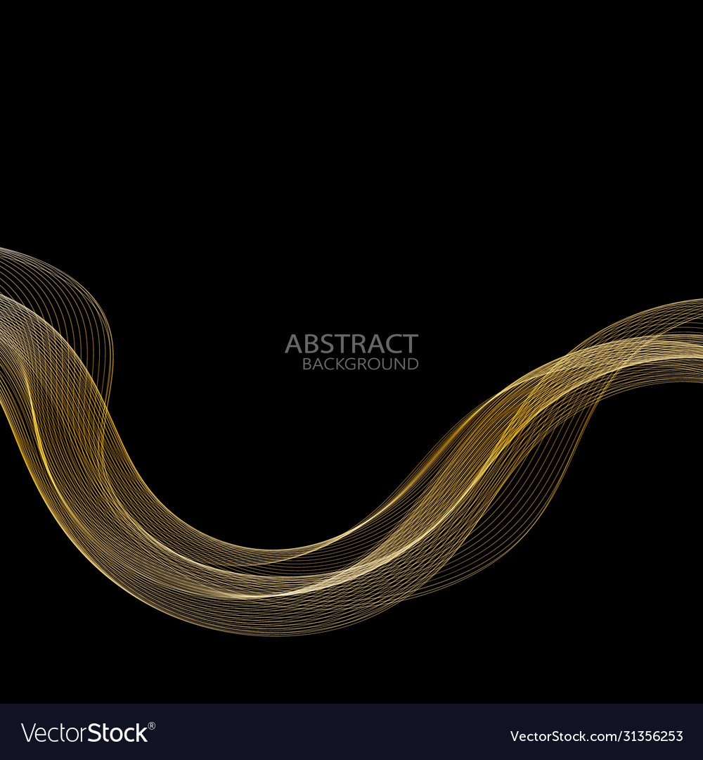 Abstract shiny color gold wave design element