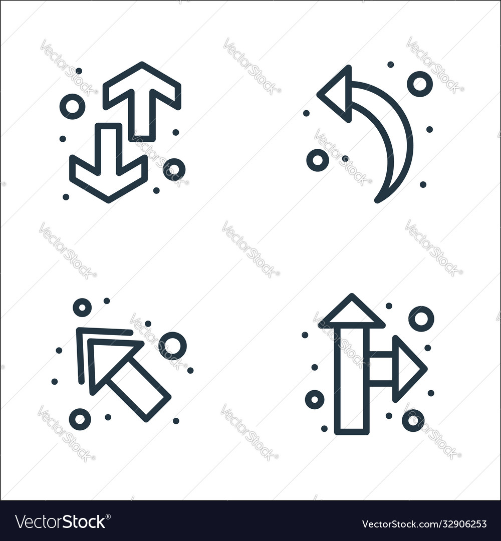 Arrows line icons linear set quality