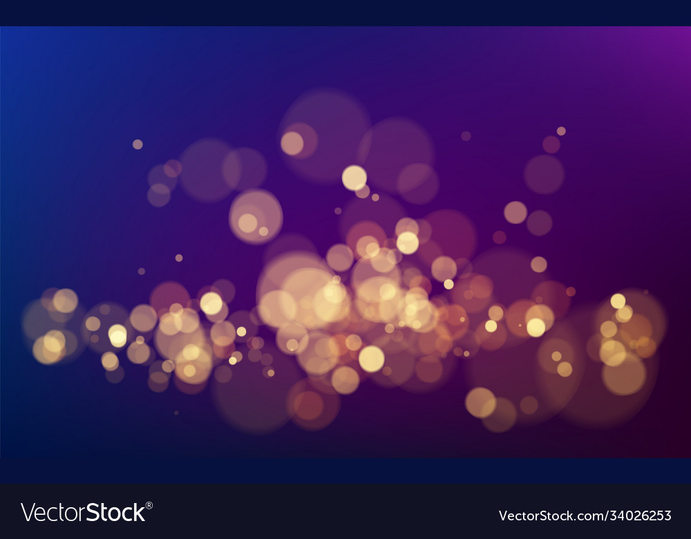 Bokeh effect on dark background christmas glowing Vector Image