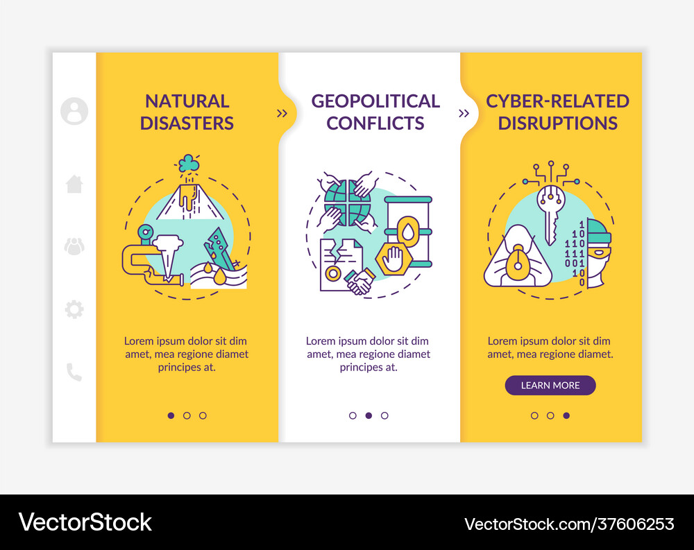 Energetic security risks onboarding template Vector Image