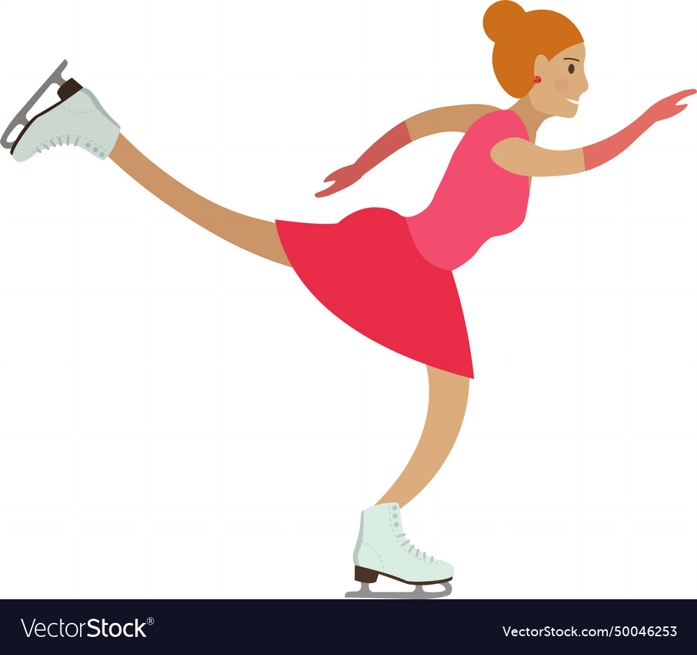 Figure skater ice skating icon isolated Royalty Free Vector