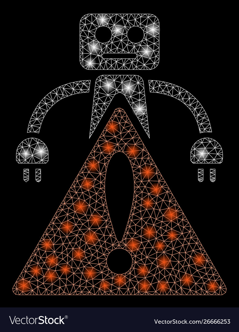 Flare mesh 2d robot warning with spots Vector Image Flare mesh 2d robot warning with spots