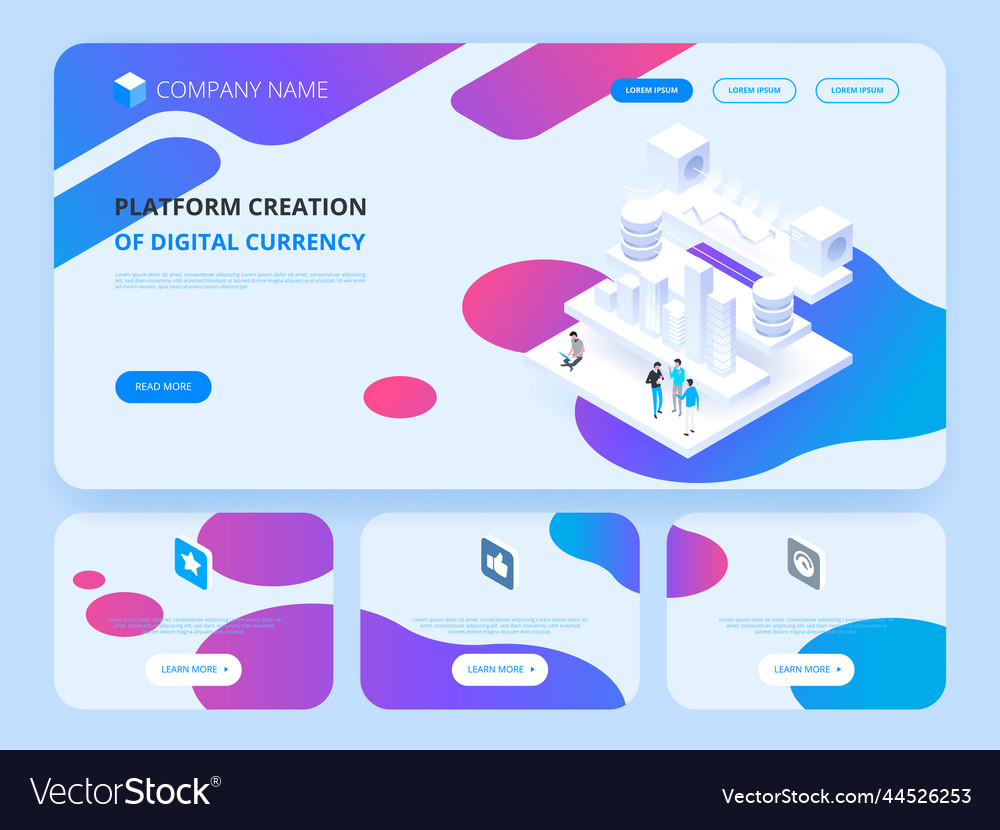 Header for website cryptocurrency and blockchain Vector Image Header for website cryptocurrency and blockchain