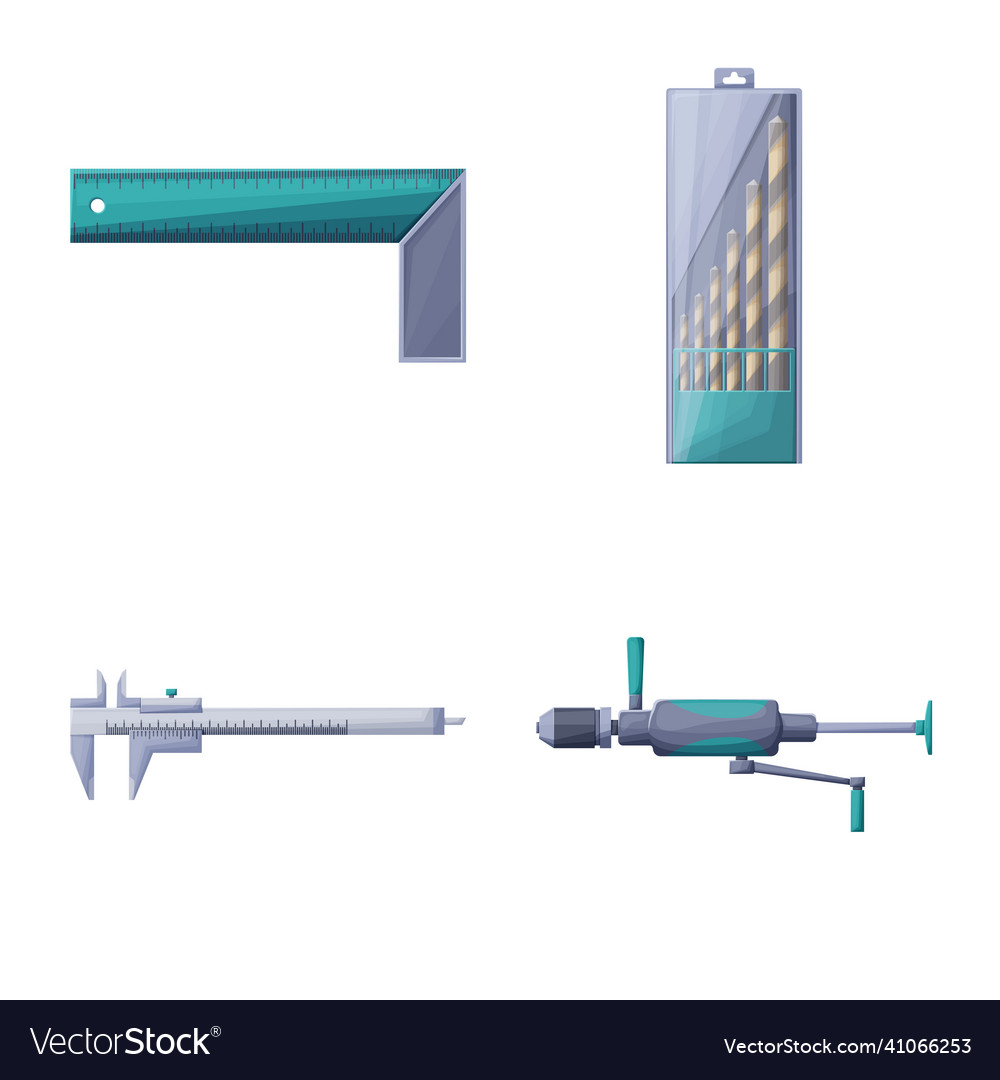 Isolated object of construction and tool logo set vector image Isolated object of construction and tool logo set