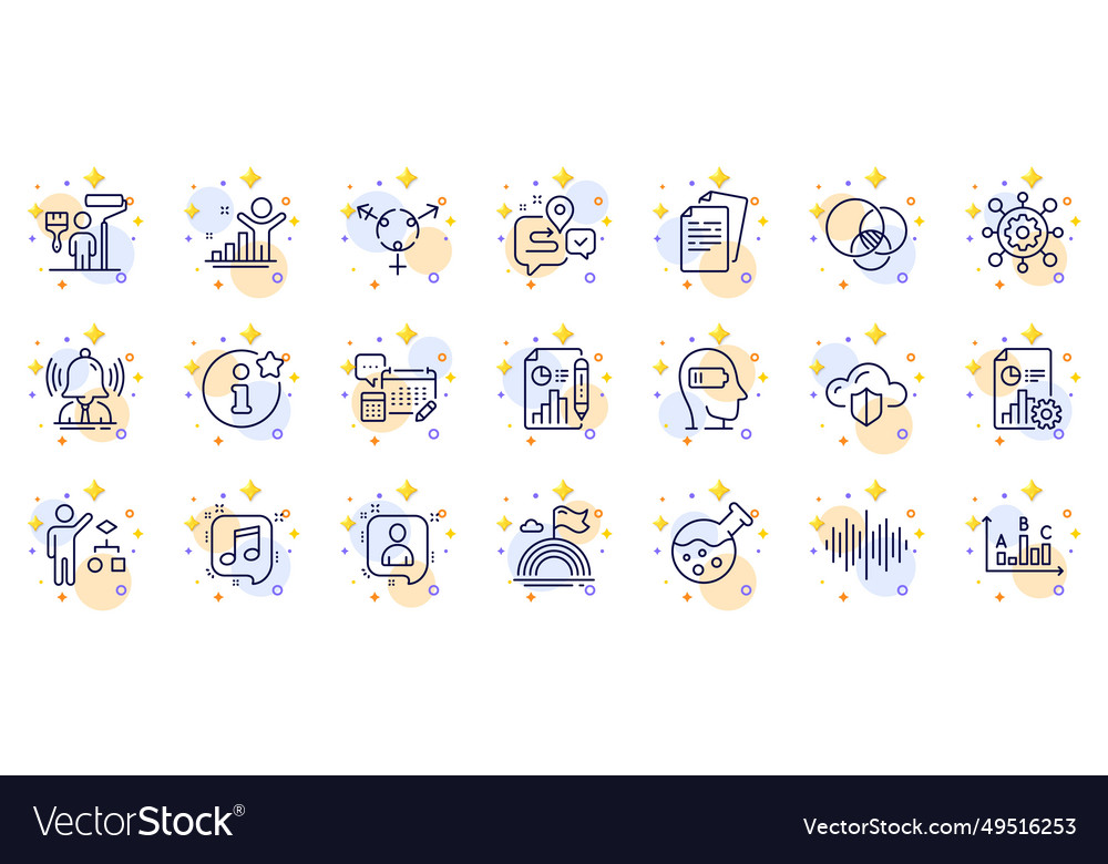 Outline set of genders developers chat and survey vector image Outline set of genders developers chat and survey