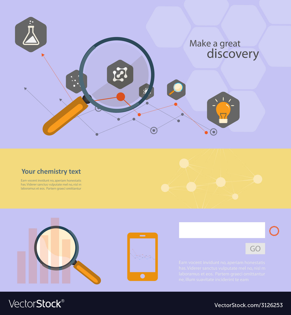 Set of flat design concepts for web and printing