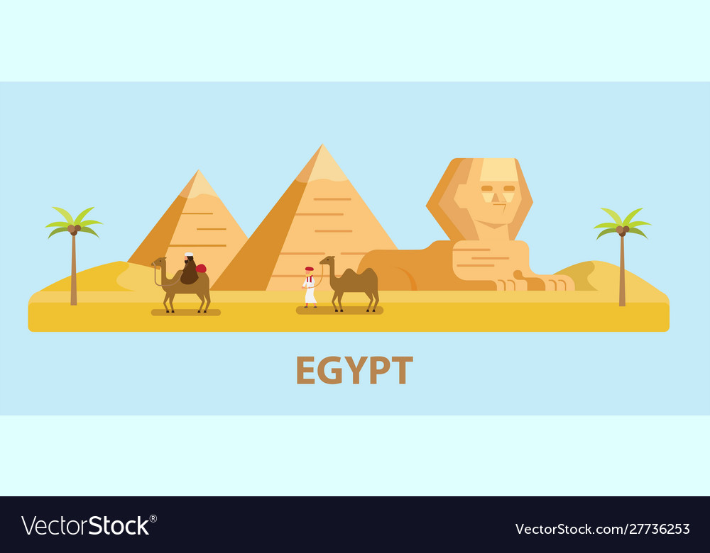 Reisen Ägyptische Pyramide sphinx flach