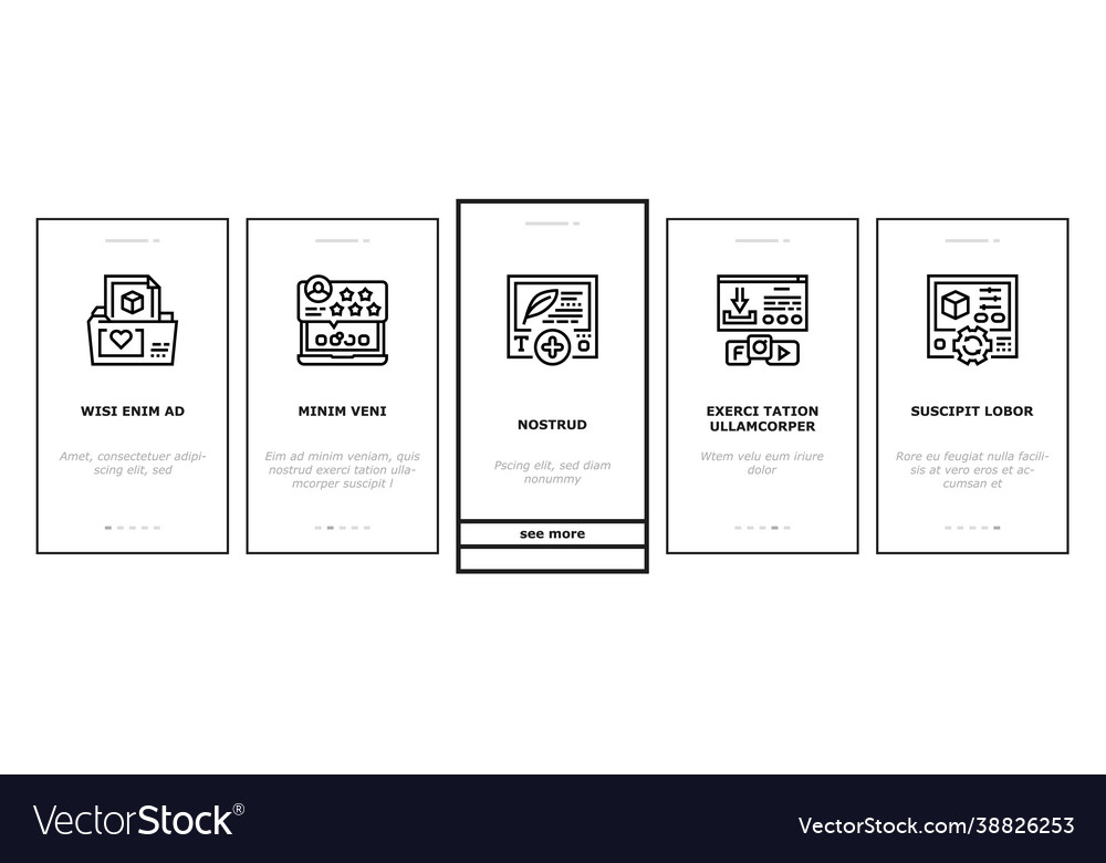 User generated content onboarding icons set vector image User generated content onboarding icons set